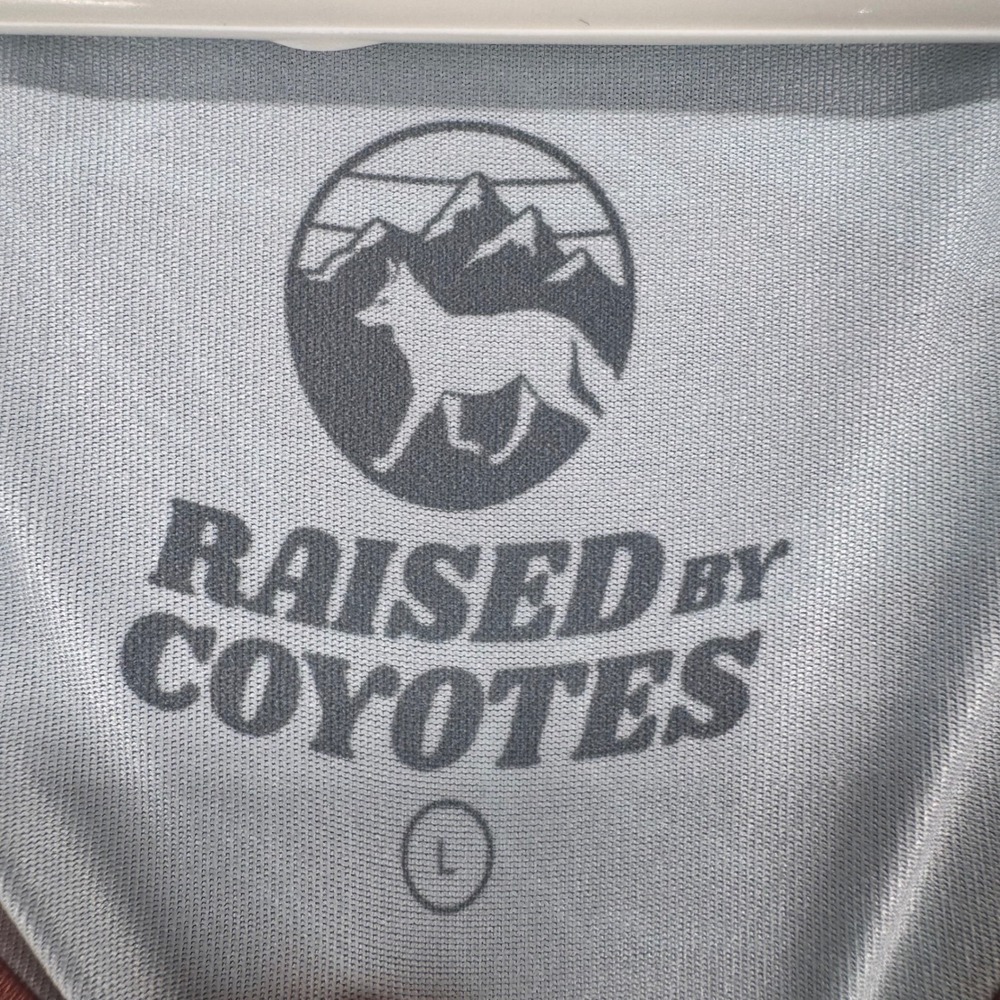 Raised by Coyotes Mens L Tank Top Southwestern Horse Print Blue Red Orange - Picture 2 of 8